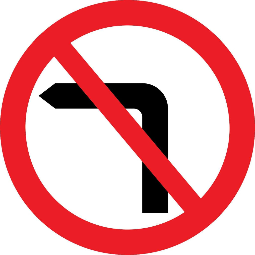 no left turn - Safety Decals Ltd