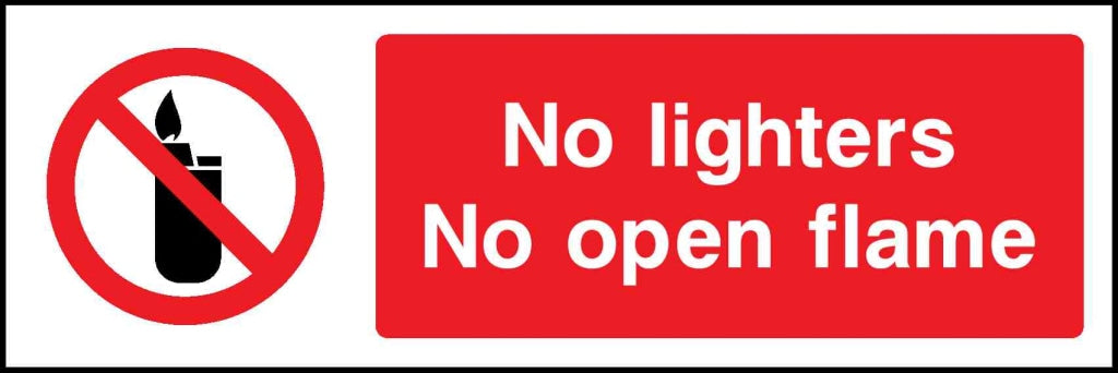 No lighters No open flame - Safety Decals Ltd