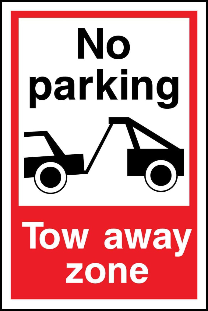 No parking Unauthorised vehicles will be towed at vehicle owners expense - Safety Decals Ltd