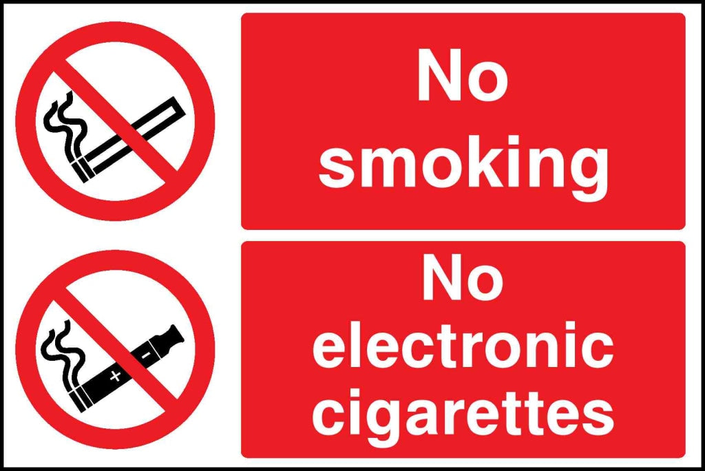 No smoking - No electronic cigarettes - Safety Decals Ltd