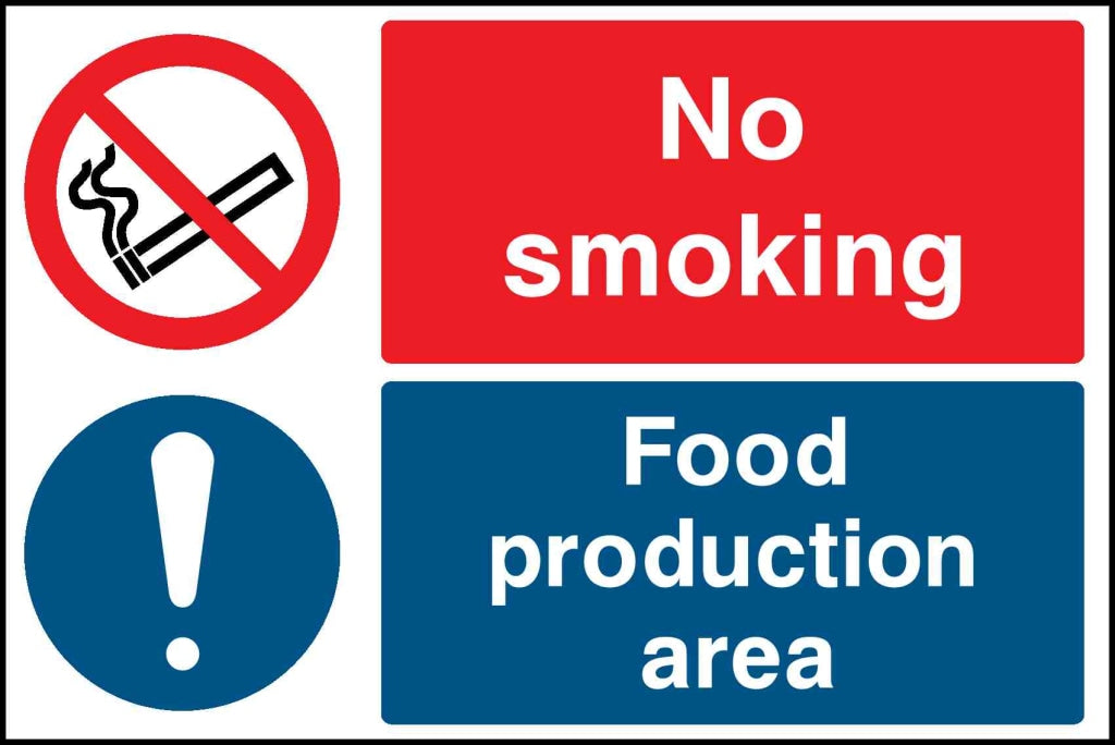 No smoking Food production area - Safety Decals Ltd