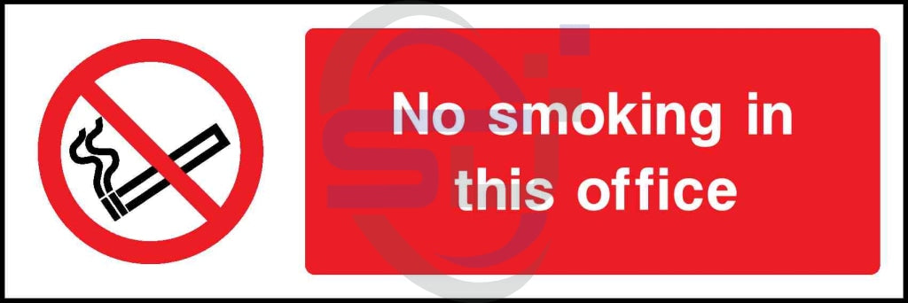 No smoking in this office - Safety Decals Ltd