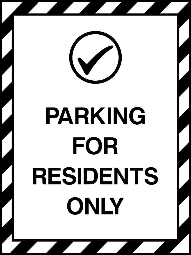 PARKING FOR RESIDENTS ONLY - Safety Decals Ltd