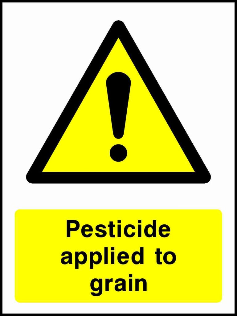 Pesticide applied to grain - Safety Decals Ltd