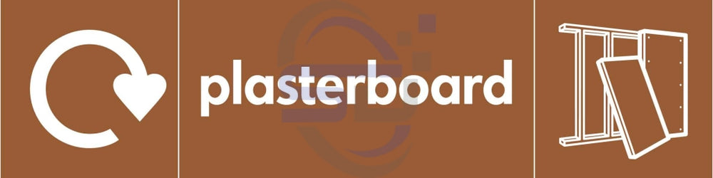 C plasterboard N| Recycling, Recycling-Building, Size 300x75 Safety Sign