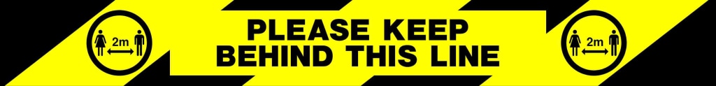PLEASE KEEP BEHIND THIS LINE 2 metres - Safety Decals Ltd