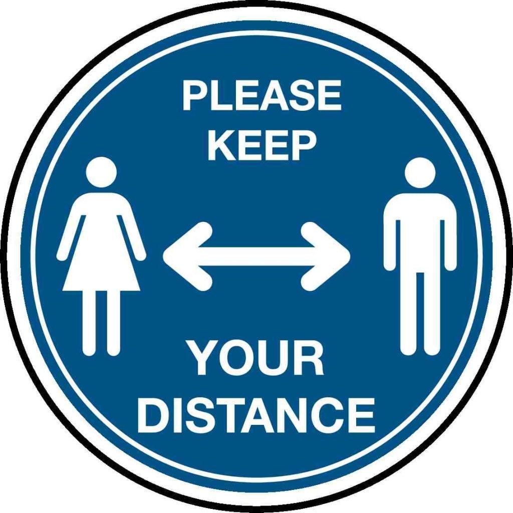 PLEASE KEEP YOUR DISTANCE| Floor Graphics, Size 400x400 Safety Sign