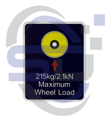 Power Tower, 215kg Max wheel Load, Single Decal, SAF1070 - Safety Decals Ltd