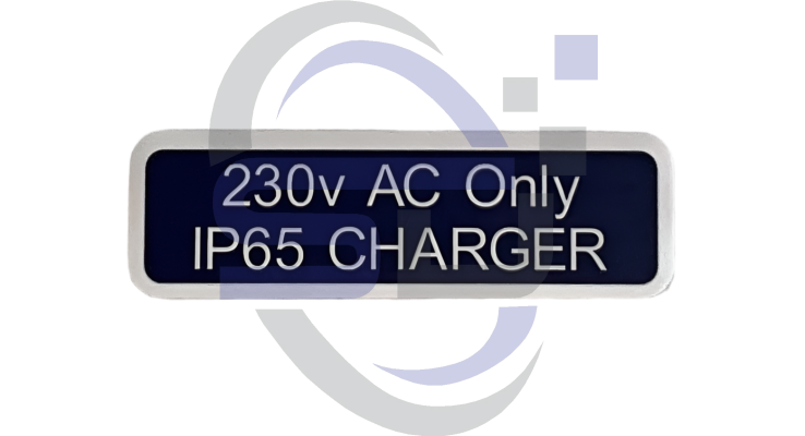 Power Tower, 230V AC Only IP65 Charger, Single Decal, SAF1080 - Safety Decals Ltd