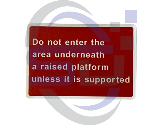 Power Tower, Do Not Enter Underneath Platform, Single Decal, SAF1063 - Safety Decals Ltd