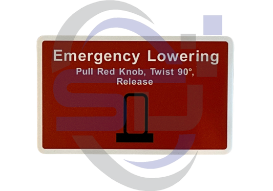 Power Tower, Emegency Lowering, Single Decal, SAF1051 - Safety Decals Ltd