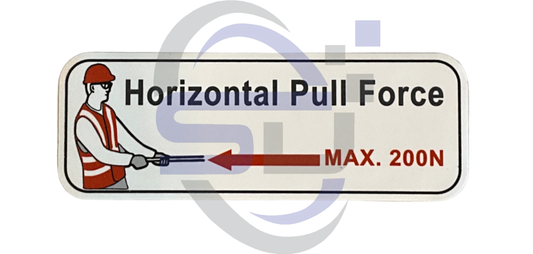 Power Tower, Horizontal Pull Force, Single Decal, SAF1065 - Safety Decals Ltd