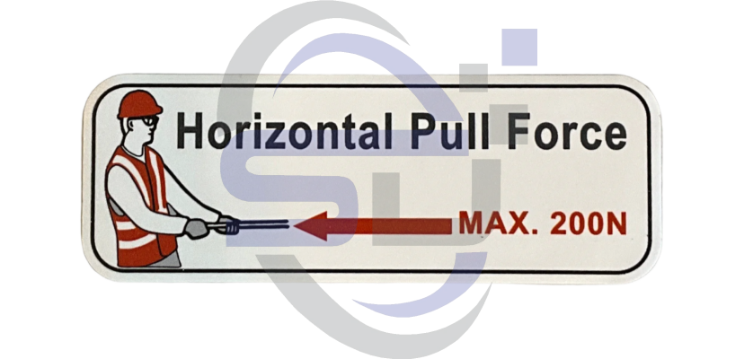 Power Tower, Horizontal Pull Force, Single Decal, SAF1065 - Safety Decals Ltd
