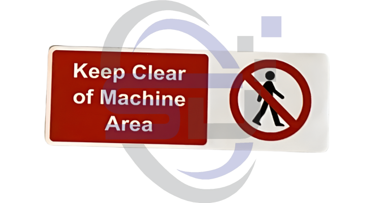 Power Tower, Keep Clear of Machine Area, Single Decal, SAF1068 - Safety Decals Ltd