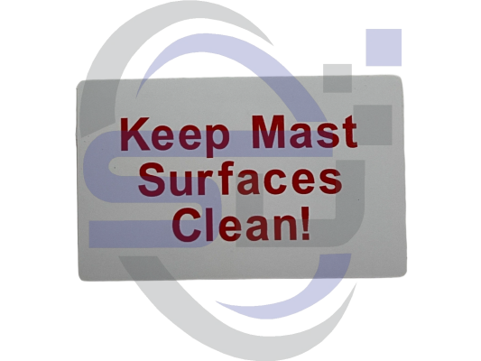Power Tower, Keep mast surfaces clean Single Decal, SAF1006 - Safety Decals Ltd