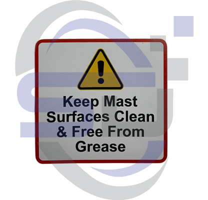 Power Tower, Keep mast surfaces clear Single Decal, SAF1030 - Safety Decals Ltd