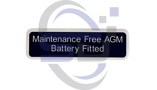Power Tower, Maintenance Free AGM Battery, Single Decal, SAF1078 - Safety Decals Ltd