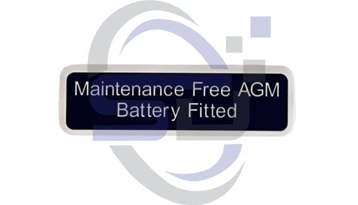 Power Tower, Maintenance Free AGM Battery, Single Decal, SAF1078 - Safety Decals Ltd