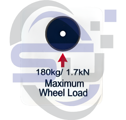 Power Tower, Maximum Wheel Load, 180kg/1.7kN, Single Decal, SAF1086 - Safety Decals Ltd