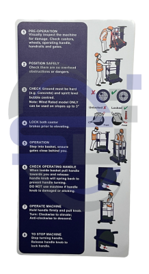 Power Tower, Operating Instructions Single Decal, SAF1012 - Safety Decals Ltd