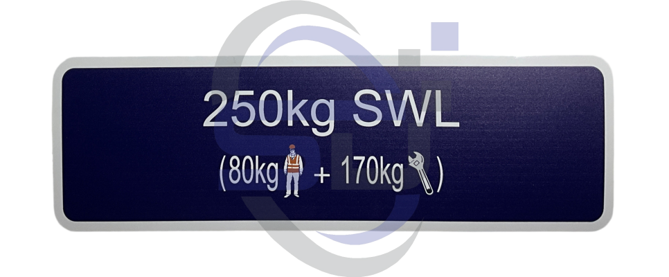 Power Tower, SWC 250kg Single Decal, SAF1004 - Safety Decals Ltd