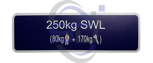 Power Tower, SWC 250kg Single Decal, SAF1004 - Safety Decals Ltd