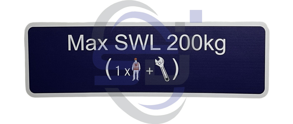 Power Tower, SWL 200kg Single Decal, SAF1016 - Safety Decals Ltd