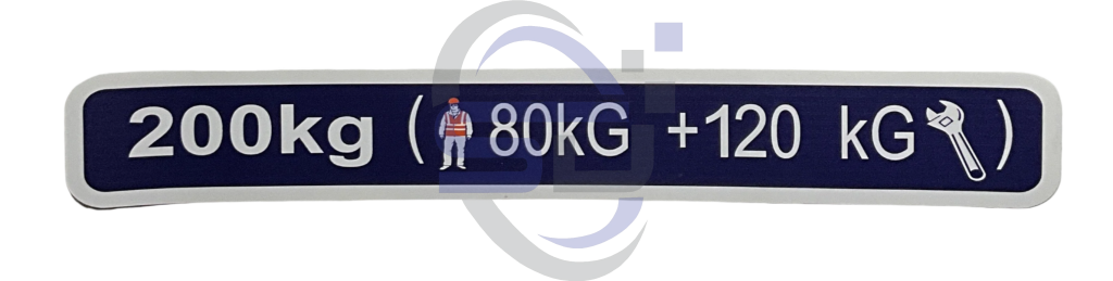 Power Tower, SWL 200kg Single Decal, SAF1019 - Safety Decals Ltd