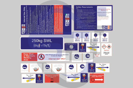 Powertower Safety Decal Kit Sticker Nano Sp