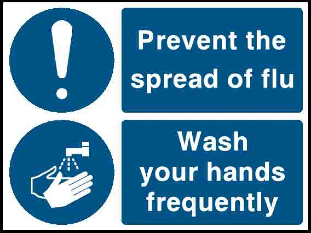 Prevent the spread of flu Wash your hands frequently - Safety Decals Ltd