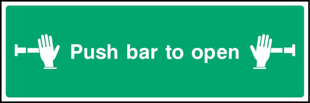 Push bar to open - Safety Decals Ltd