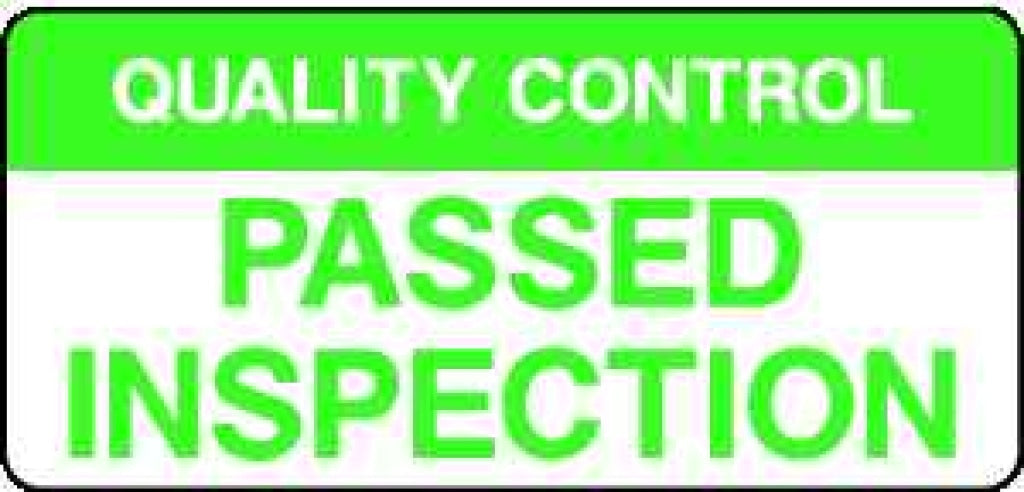 QUALITY CONTROL PASSED INSPECTION - Safety Decals Ltd