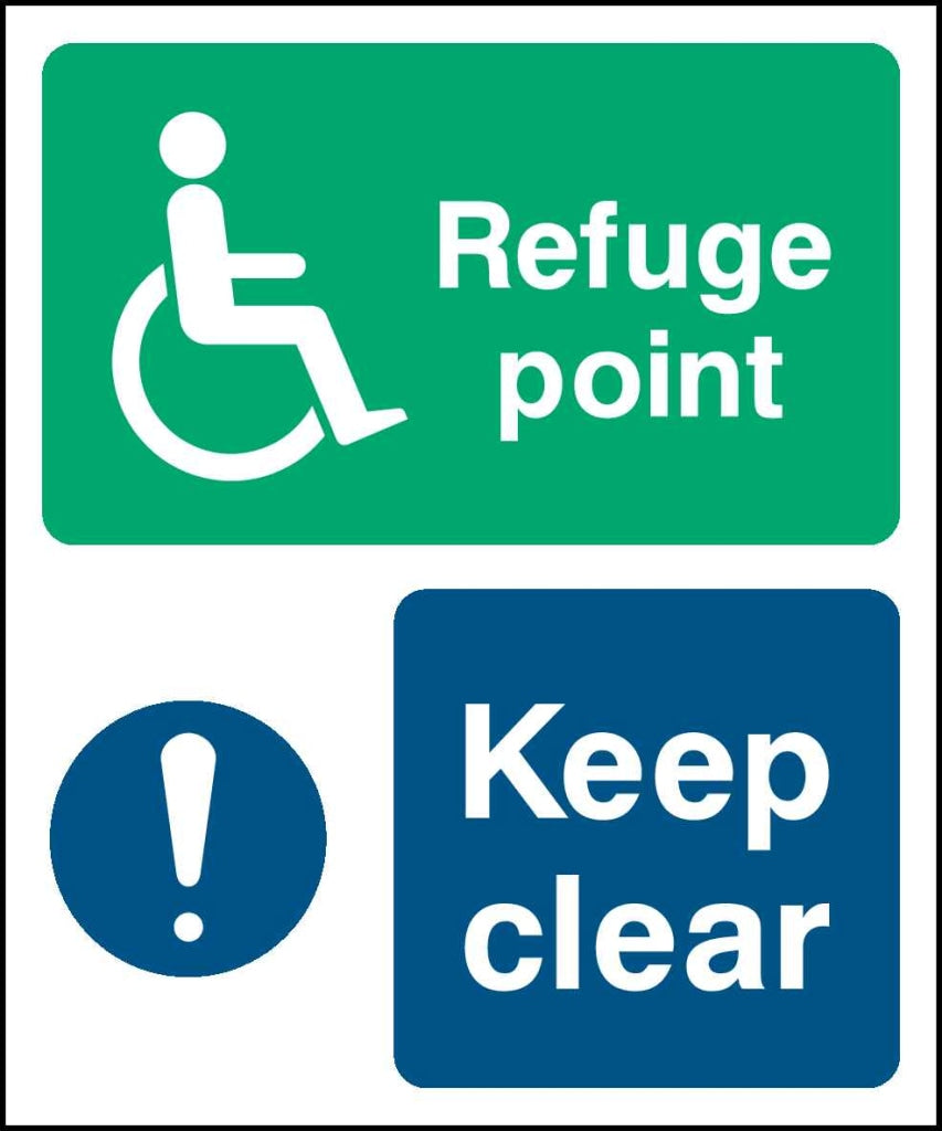 Refuge point 
Keep clear - Safety Decals Ltd