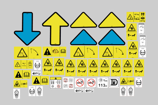 Genie S80/S85 Safety Decal Kit. s/n 3082 to 7999