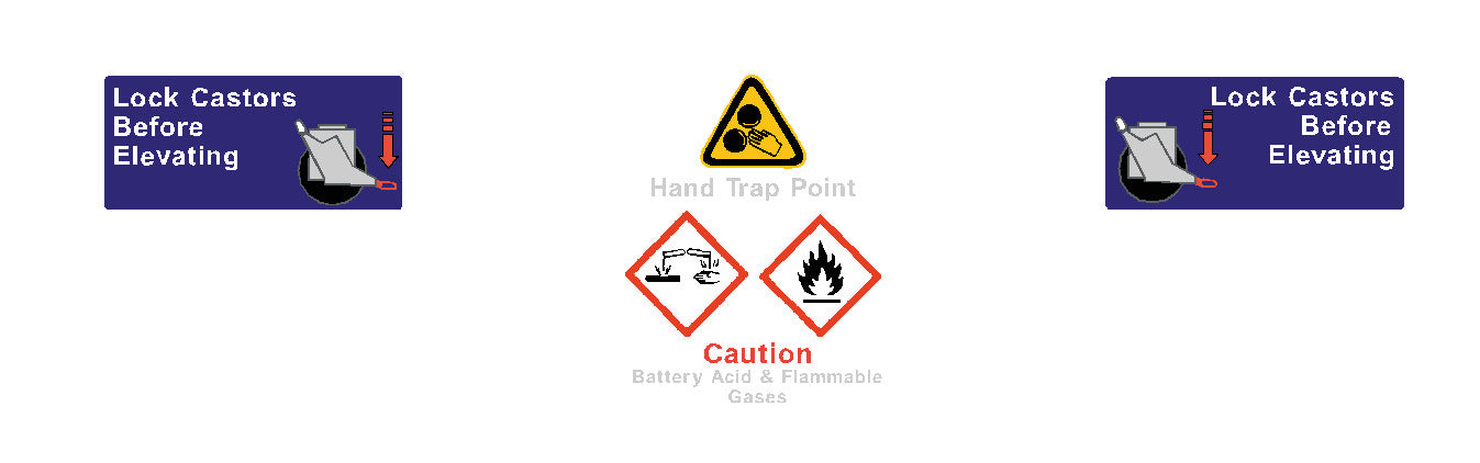 Power Tower, Lock castors before elevating, Single Decal, SAF1094