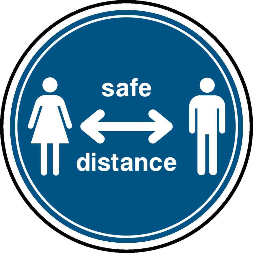 safe distance| Floor Graphics, Size 400x400 Safety Sign