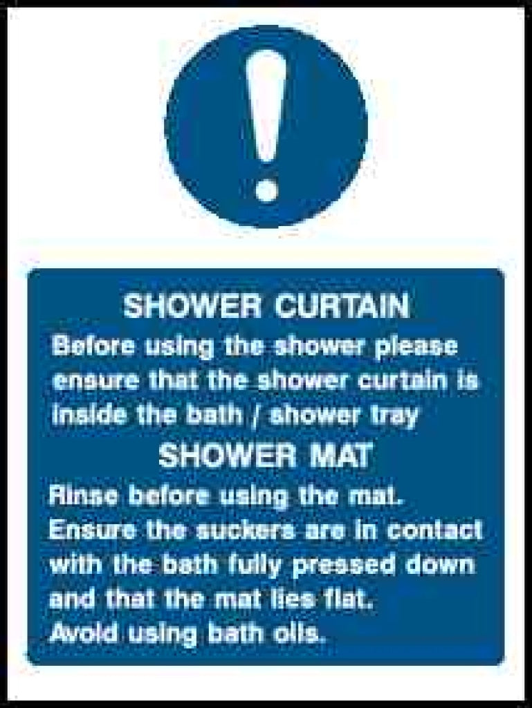 SHOWER CURTAIN Notice - Safety Decals Ltd