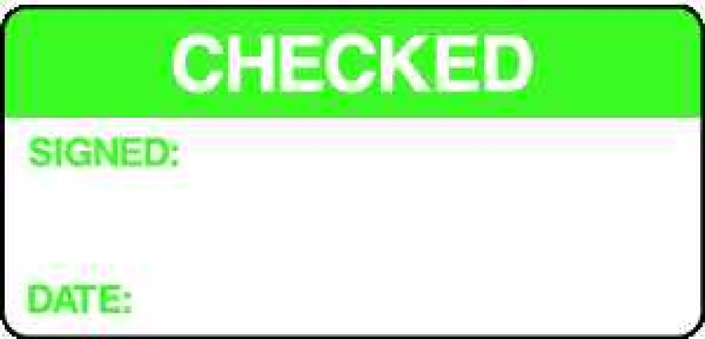 SIGNED: DATE: CHECKED - Safety Decals Ltd