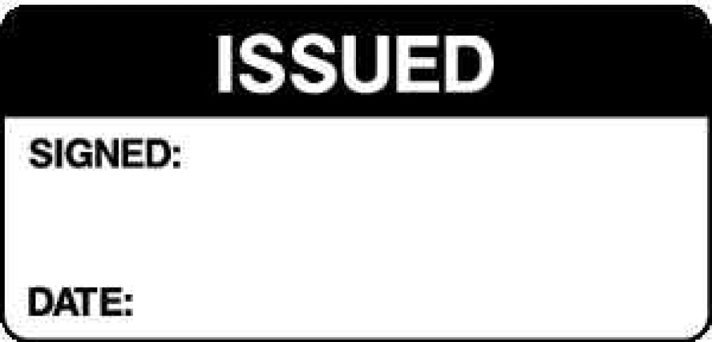 SIGNED: DATE: ISSUED - Safety Decals Ltd
