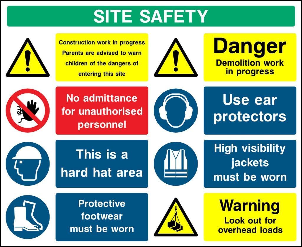 site safety construction work in progress parents are advised to warn children of the dangers of entering this site. - Safety Decals Ltd