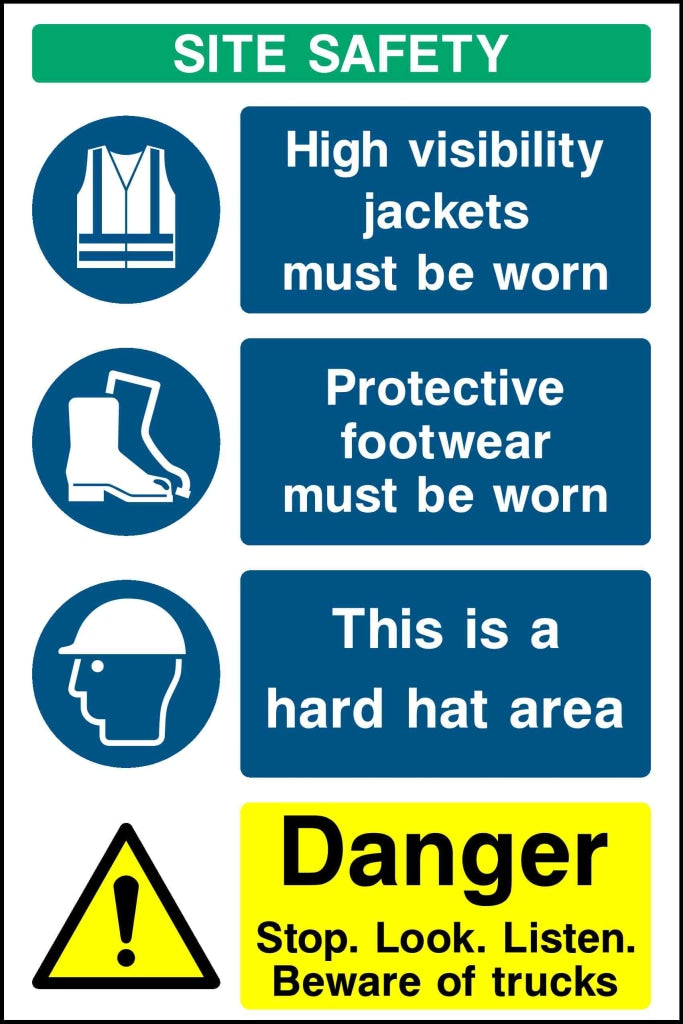 site safety high visibility jackets must be worn - Safety Decals Ltd