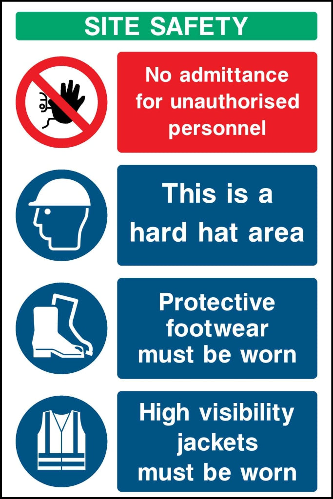 Site safety no admittance for unauthorised persons - Safety Decals Ltd
