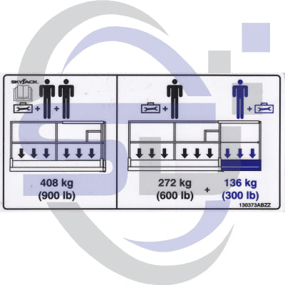 Skyjack Platform Capacity Decal 130375 - Safety Decals Ltd