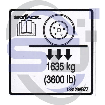 Skyjack Single Decal 138123_ABZZ - Safety Decals Ltd