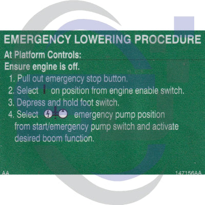 Skyjack Single Decal 147156_AA - Safety Decals Ltd