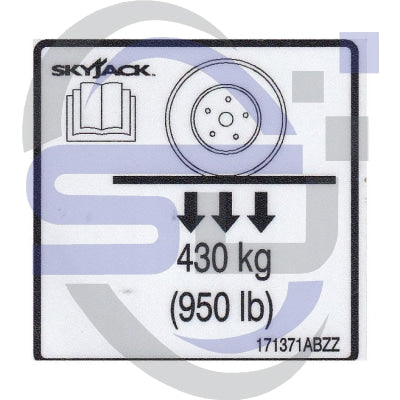 Skyjack Single Decal 171371_ABZZ - Safety Decals Ltd