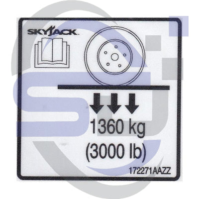 Skyjack Single Decal 172271_AAZZ - Safety Decals Ltd