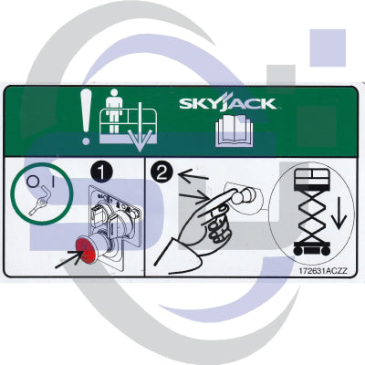 Skyjack Single Decal 172631_ACZZ - Safety Decals Ltd