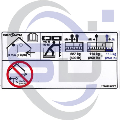 Skyjack Single Decal 172692_ACZZ - Safety Decals Ltd