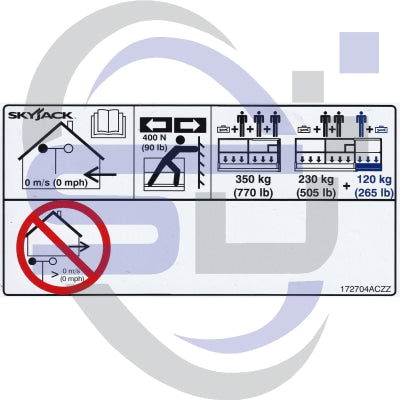 Skyjack Single Decal 172704_ACZZ - Safety Decals Ltd